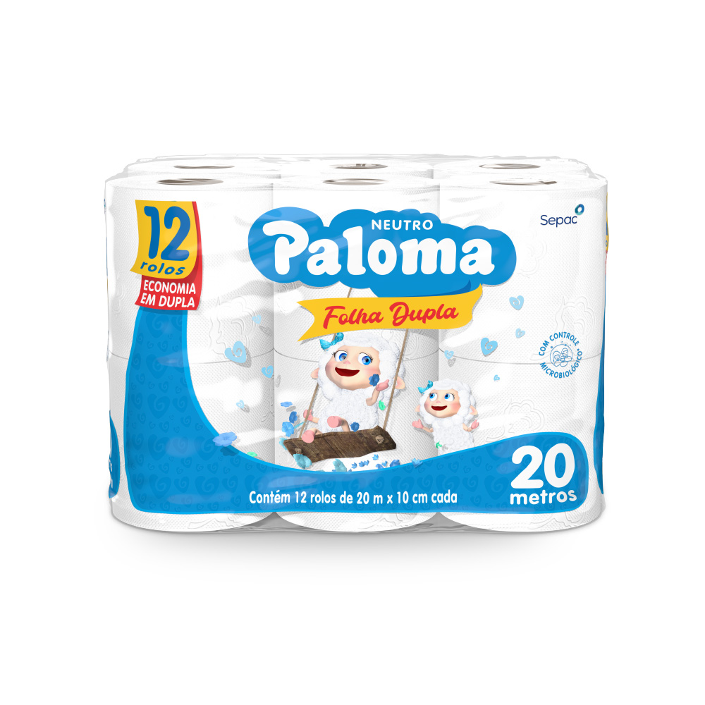 PAPEL HIG PALOMA DOBLE HOJA 20 M NEUTRO X 12 OA Import S A